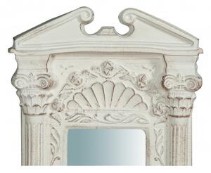 Specchiera da parete in legno finitura bianco anticato L21xPR3xH32 cm Made in Italy
