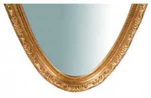 Specchiera da parete in legno finitura foglia oro anticato L52xPR4,5xH133 cm Made in Italy