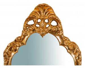 Specchiera da parete in legno finitura foglia oro anticato L41xPR6xH77 cm Made in Italy