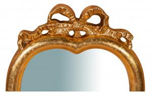 Specchiera da parete in legno finitura foglia oro anticato L20xPR2xH28 cm Made in Italy