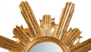 Specchiera da parete in legno finitura foglia oro anticato L60xPR4xH60 cm Made in Italy