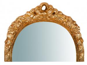 Specchiera da parete in legno finitura foglia oro anticato L28xPR5xH69 cm Made in Italy