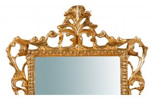Specchiera da parete in legno finitura foglia oro anticato L45xPR4xH61 cm Made in Italy