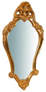 Specchiera da parete in legno finitura foglia oro anticato L41xPR6xH77 cm Made in Italy