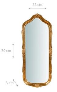 Specchiera da parete in legno finitura foglia oro anticato L33xPR3xH79 cm Made in Italy