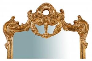 Specchiera da parete in legno finitura foglia oro anticato L62xPR6xH100 cm Made in Italy