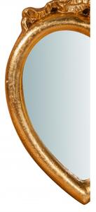 Specchiera da parete in legno finitura foglia oro anticato L20xPR2xH28 cm Made in Italy