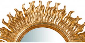 Specchiera da parete in legno finitura foglia oro anticato L56xPR3xH56 cm Made in Italy
