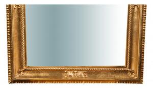 Specchiera da parete verticale/orizzontale in legno finitura foglia oro anticato L67xPR4,5xH87 cm Made in Italy
