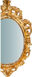 Specchiera da parete in legno finitura foglia oro anticato L19xPR2xH30 cm Made in Italy
