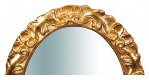 Specchiera da parete in legno finitura foglia oro anticato L28xPR2xH34 cm Made in Italy