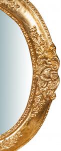 Specchiera da parete in legno finitura foglia oro anticato L40xPR2,5xH32 cm Made in Italy