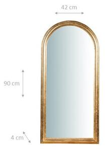 Specchiera da parete in legno finitura foglia oro anticato L42xPR4xH90 cm Made in Italy