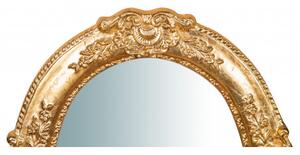 Specchiera da parete in legno finitura foglia oro anticato L40xPR2,5xH32 cm Made in Italy