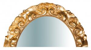 Specchiera da parete in legno finitura foglia oro anticato L25xPR2,5xH31 cm Made in Italy