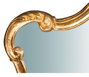 Specchiera da parete in legno finitura foglia oro anticato L81xPR4xH69 cm Made in Italy