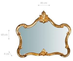 Specchiera da parete in legno finitura foglia oro anticato L81xPR4xH69 cm Made in Italy