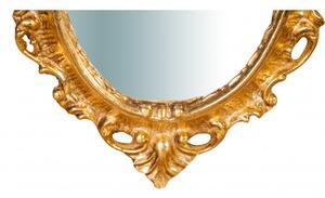 Specchiera da parete in legno finitura foglia oro anticato L19xPR2xH30 cm Made in Italy
