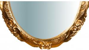 Specchiera da parete verticale/orizzontale in legno finitura foglia oro anticato L98xPR7xH78 cm Made in Italy