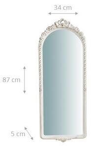 Specchiera da parete verticale/orizzontale in legno finitura bianco anticato L34xPR5xH87 cm Made in Italy