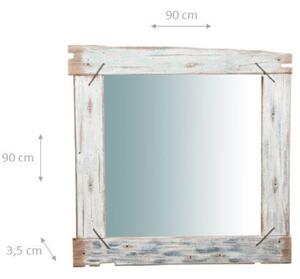 Specchio da parete in legno massello L90xPR3,5xH90 cm