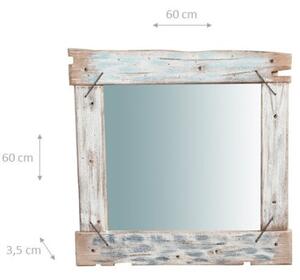 Specchio da parete in legno massello L60xPR3,5xH60 cm