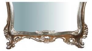 Specchiera da parete in legno finitura foglia argento anticato L66XPR7XH118 CM Made in Italy