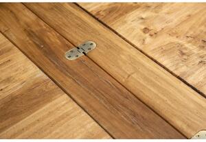 Tavolo in legno massello di tiglio allungabile struttura grigio anticato piano finitura naturale Made in Italy