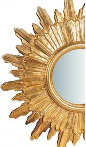Specchiera da parete in legno finitura foglia oro anticato L52XPR4,5XH52 cm Made in Italy