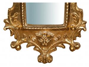 Specchiera da parete in legno finitura foglia oro anticato SAGOMATO Made in Italy