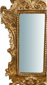 Specchiera da parete in legno finitura foglia oro anticato SAGOMATO Made in Italy