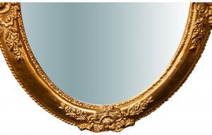 Specchiera da parete verticale/orizzontale in legno finitura foglia oro anticato OVALE Made in Italy