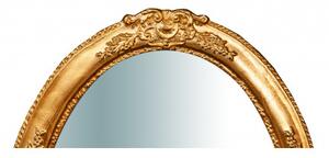 Specchiera da parete verticale/orizzontale in legno finitura foglia oro anticato OVALE Made in Italy