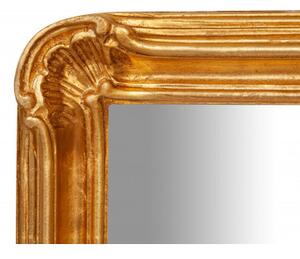 Specchiera da parete verticale/orizzontale in legno finitura foglia oro anticato Made in Italy