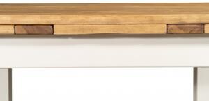 Tavolo Country allungabile in legno massello di tiglio struttura bianca anticata piano naturale Made in Italy