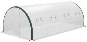 VivaGarden Serra a Tunnel 6x3 m con 2 Ingressi e 8 Finestre in PE Poliestere e Acciaio Zincato colore Bianco/Verde - 0WTAM463