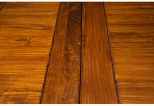 Tavolo Country allungabile in legno massello di tiglio struttura bianca anticata piano noce Made in Italy