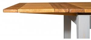 Tavolo Country allungabile in legno massello di tiglio struttura grigio anticato piano naturale Made in Italy
