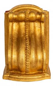Coppia fermalibri in legno finitura foglia oro anticato Made in Italy