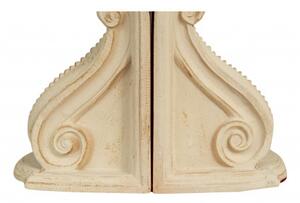 Coppia fermalibri in legno finitura bianco anticato Made in Italy