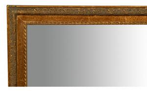Specchio Specchiera da parete e appendere verticale/orizzontale L90xPR4xH120 cm finitura foglia oro anticato