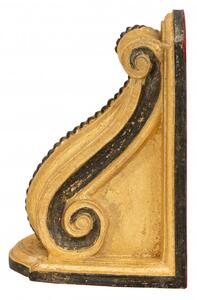 Coppia fermalibri in legno finitura foglia oro anticato e nero Made in Italy