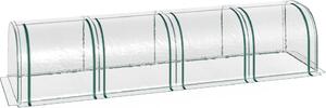 VivaGarden Serra a Tunnel in Acciaio e PVC Impermeabile e Anti UV con 4 Porte a Cerniera 395x100x80 cm