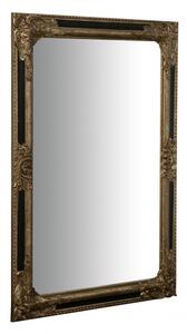 Specchio Specchiera Impero da parete e appendere verticale/orizzontale L60xPR4xH90 cm finitura argento e nero anticato