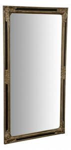 Specchio Specchiera Impero da parete e appendere verticale/orizzontale L72xPR4xH132 cm finitura argento e nero anticato
