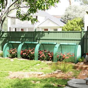 VivaGarden Serra a Tunnel in Acciaio e Plastica Impermeabile Anti UV con 4 Porte 395x100x80 cm colore Verde - GNZ514