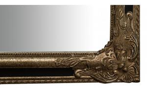 Specchio Specchiera Impero da parete e appendere verticale/orizzontale L60xPR4xH90 cm finitura argento e nero anticato