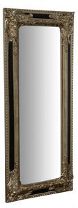Specchio Specchiera Impero da parete e appendere verticale/orizzontale L35xPR4xH82 cm finitura argento e nero anticato