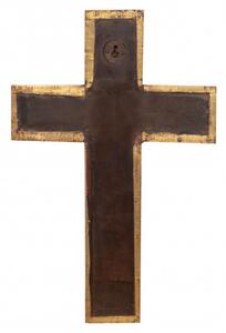 Croce in Legno L26xPR3xH40 cm, Decorazione da Parete con rifiniture in rilievo