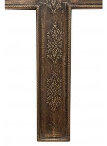 Croce in Legno L45xPR3xH68 cm, Decorazione da Parete con rifiniture in rilievo